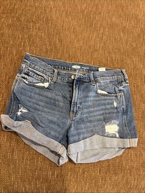 Old Navy Women's Rolled Hem Distressed Denim Shorts - Blue